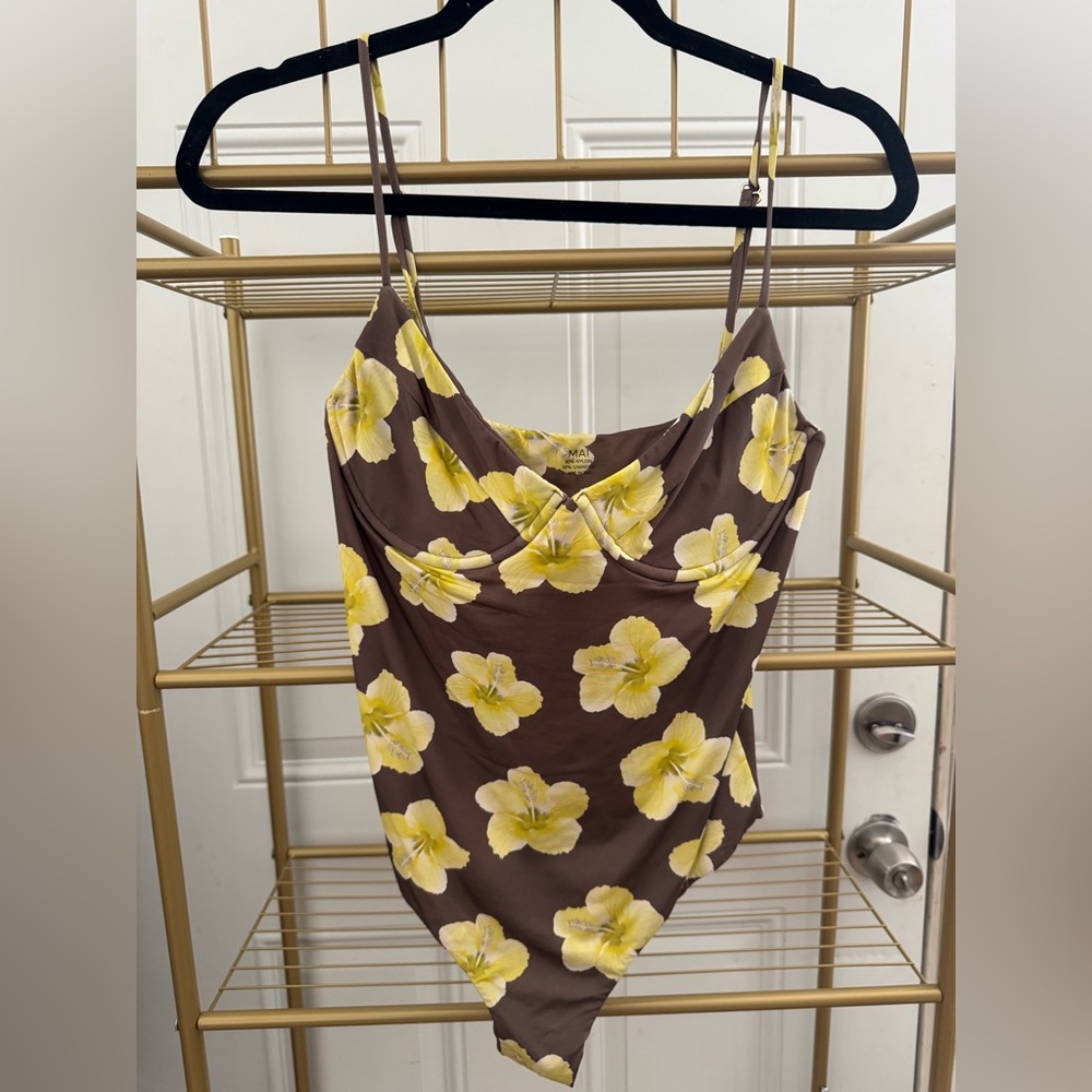 Body by Mai Costa One Piece Yellow Hibiscus Swimsuit/Body suit